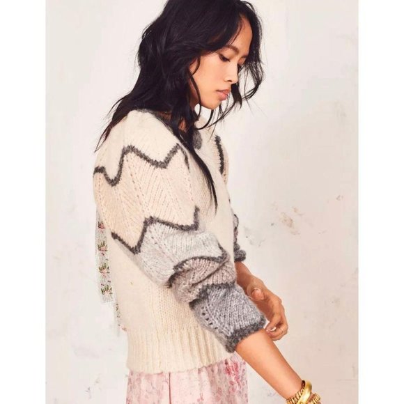 LoveShackFancy Aspyn Pullover Alpaca Wool Sweater - Picture 4 of 12